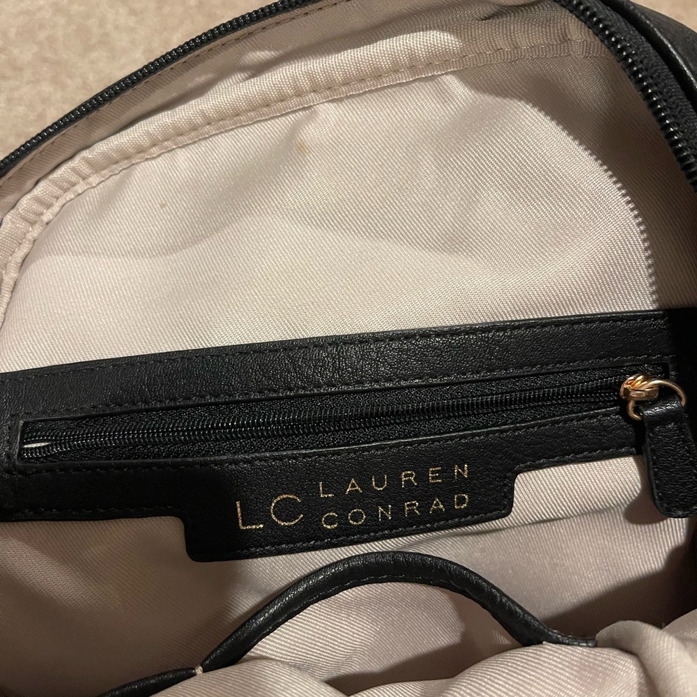 LC Lauren Conrad Black and Cream Backpack
